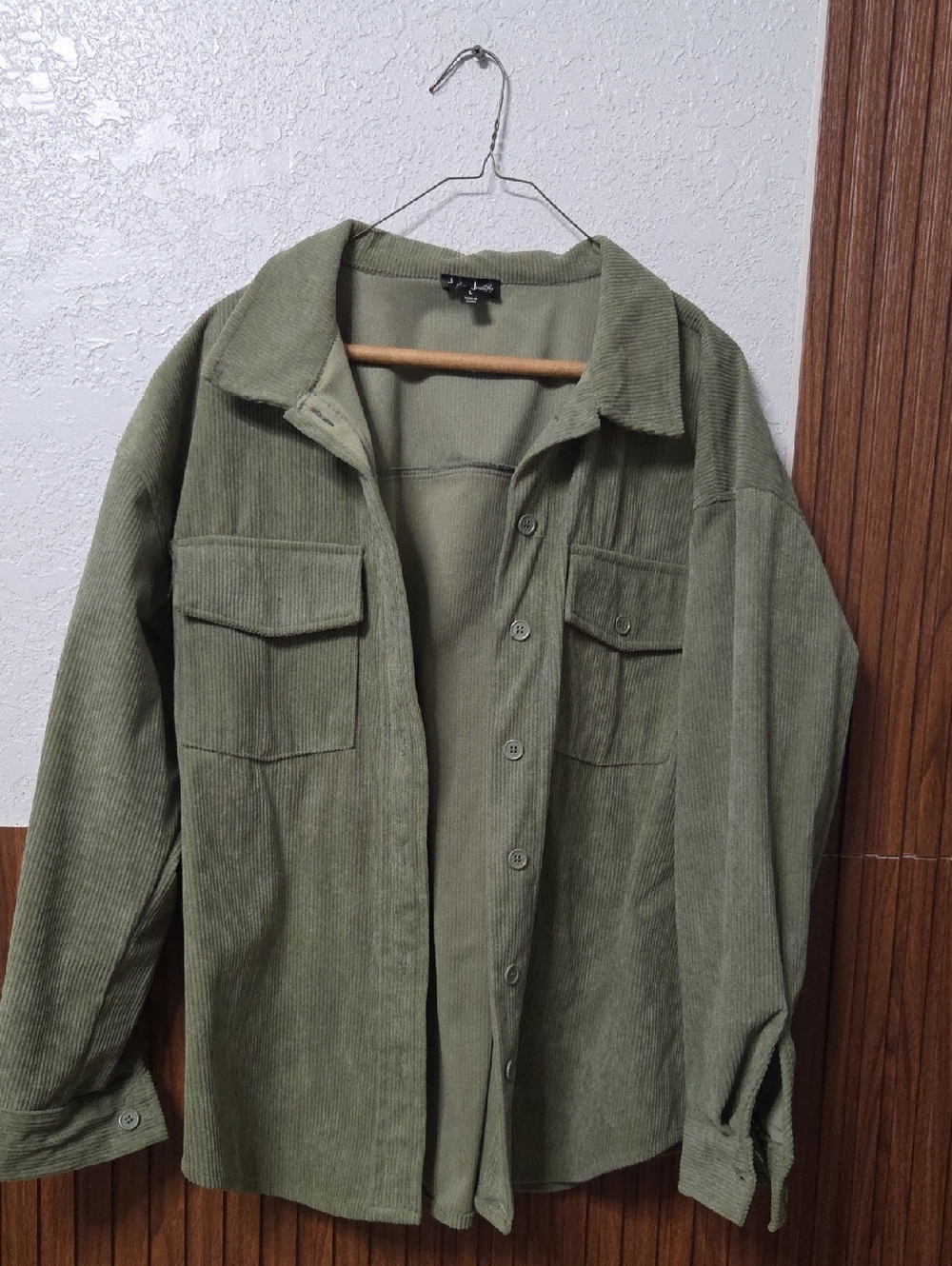 J for Justify Olive Green Ribbed Jacket